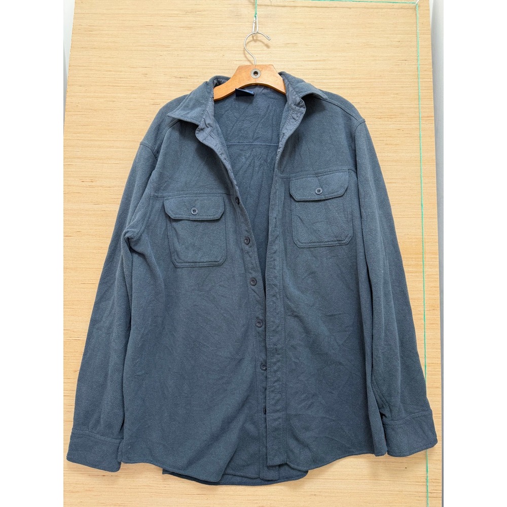 Vineyard Vines Mens Fleece Button Down Shirt Gray Long Sleeve Pockets Size M